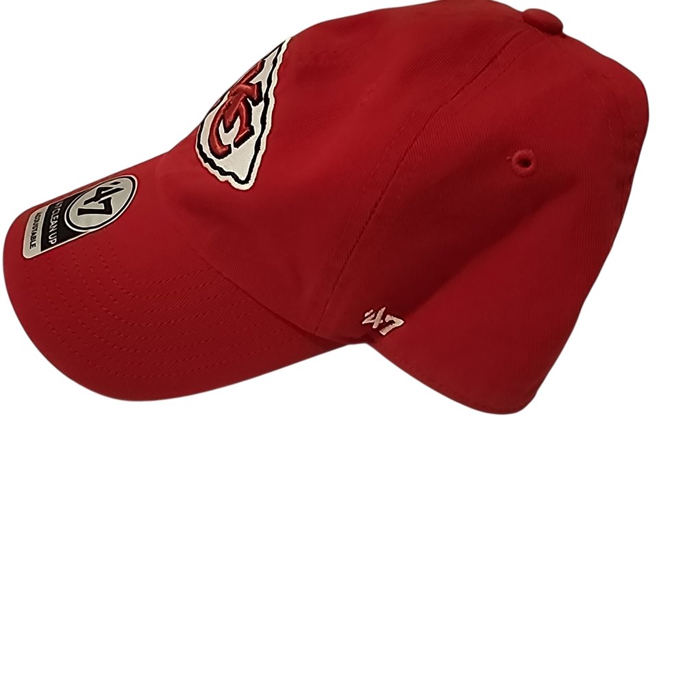 Red Kansas City Chiefs Logo Adjustable Cap, Red, '47 - Picture 2 of 7